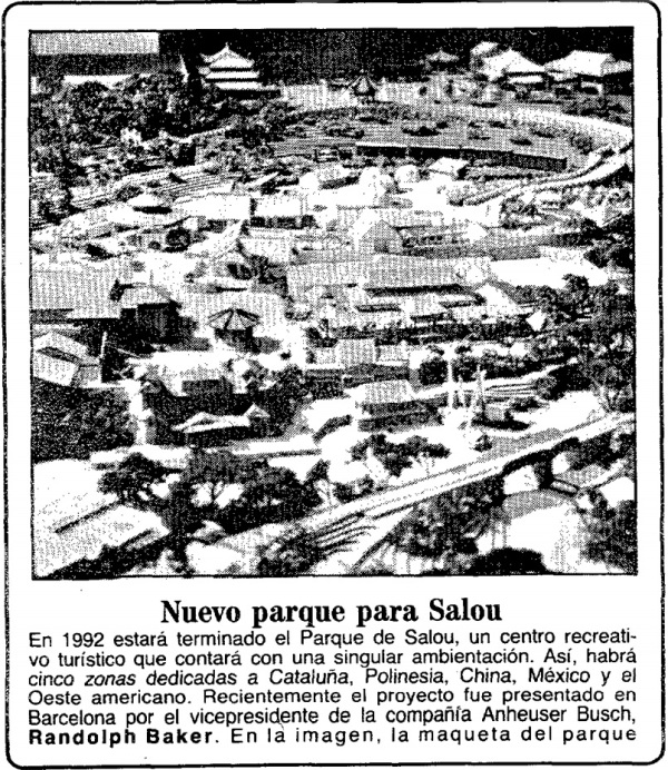 De geschiedenis van PortAventura: Maquette Parque Busch gepubliceerd in ABC.